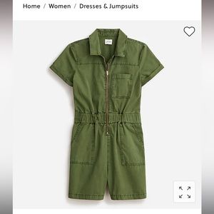 J Crew Zip front chino romper